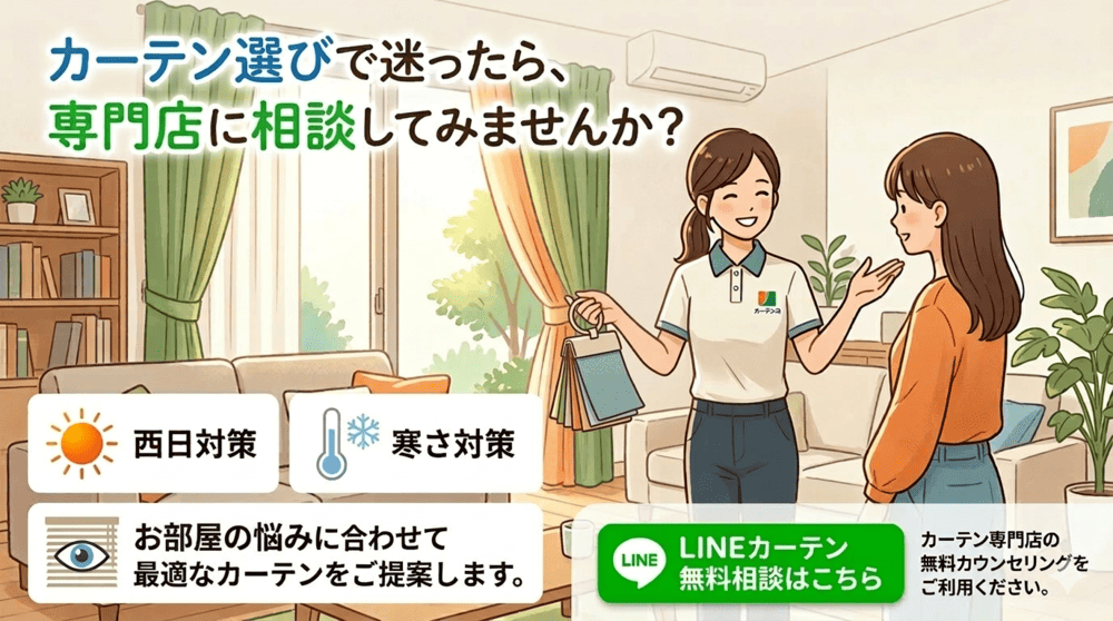 カーテン選びに迷ったらプロに無料相談できます