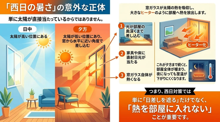 西日の暑さの意外な正体