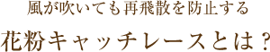 風が吹いても再飛散を防止する花粉キャッチレースとは？