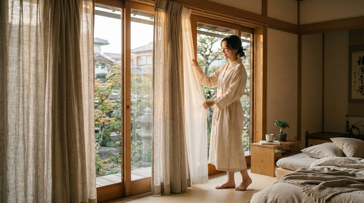 畳と木部に調和した和室の窓まわり